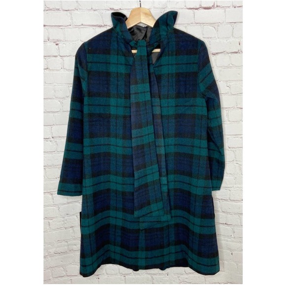 NEW Tuckernuck Blackwatch Daphne Dress Green Blue Plaid Womens Small Wool Tartan - Picture 6 of 10